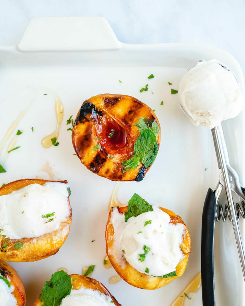 Grilled peaches