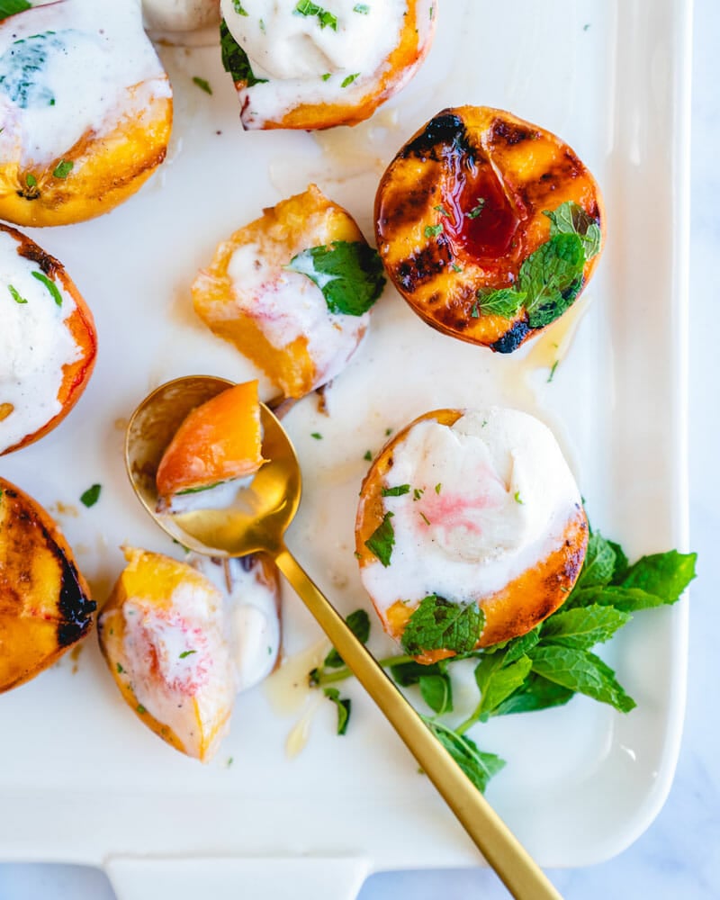 Grilled peaches