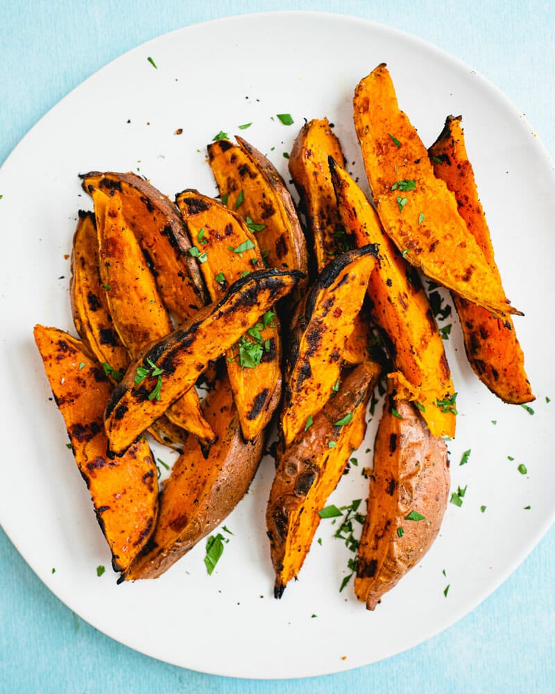 Grilled sweet potatoes