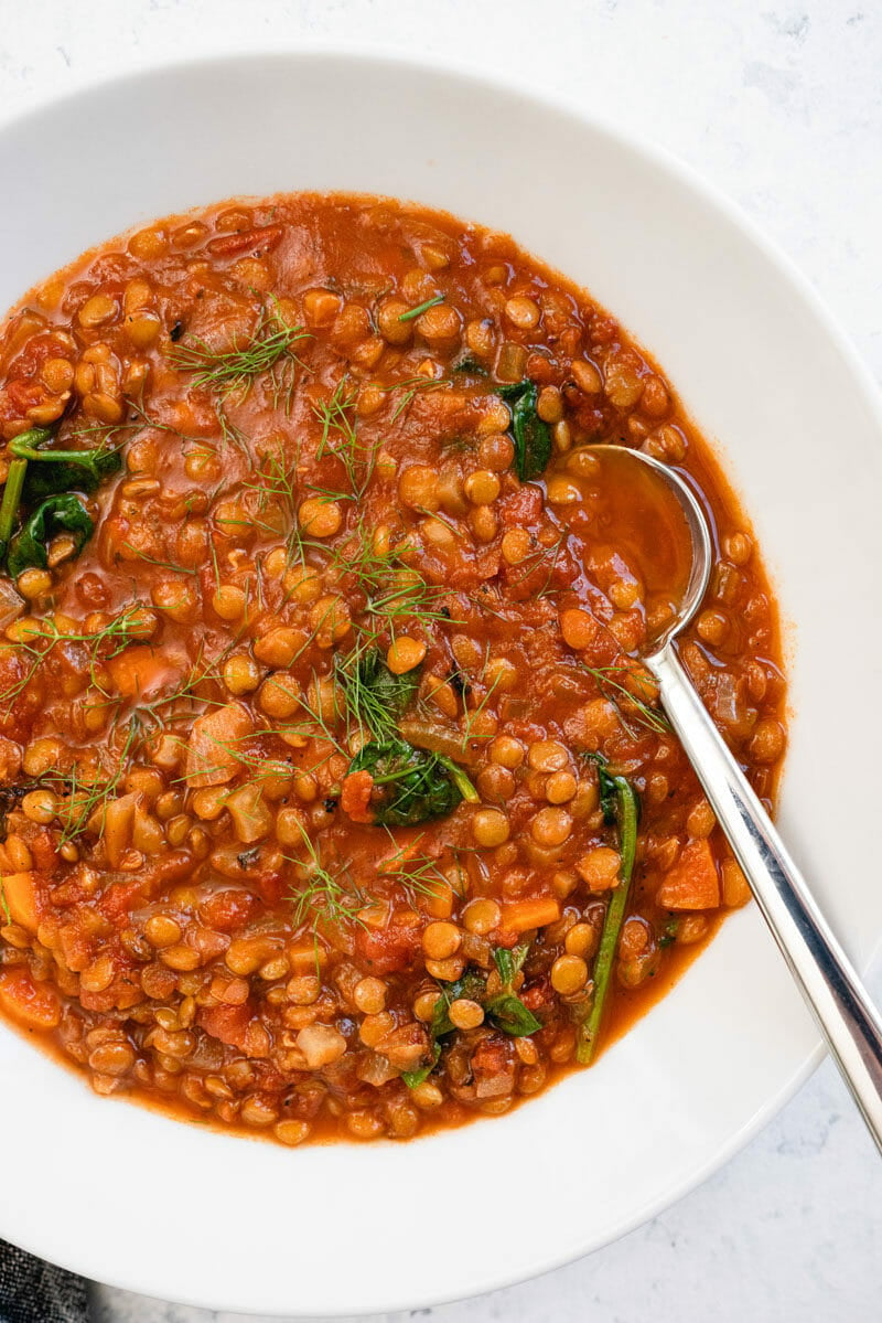 Instant pot lentil soup