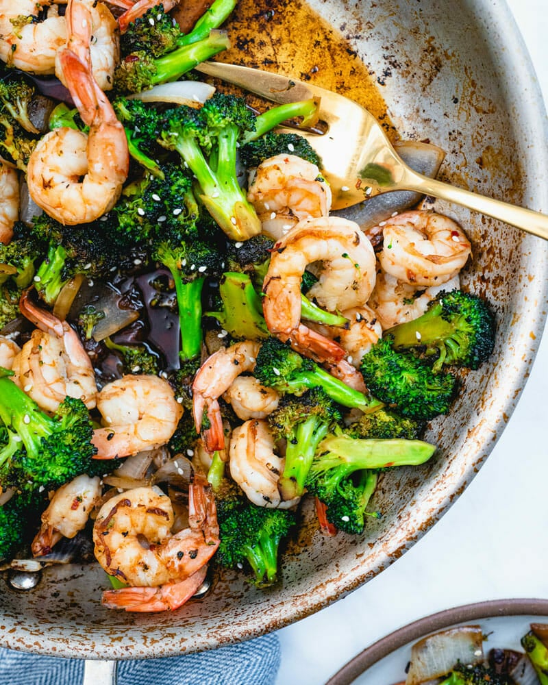 Shrimp and broccoli