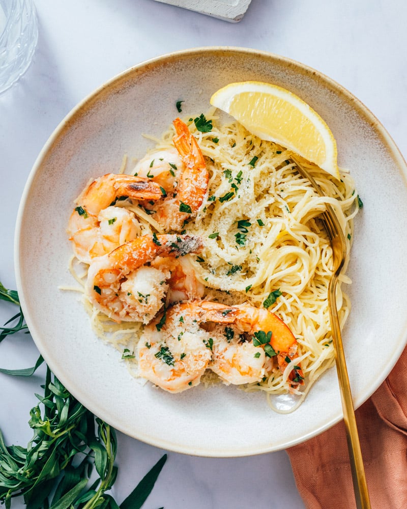 Shrimp scampi pasta