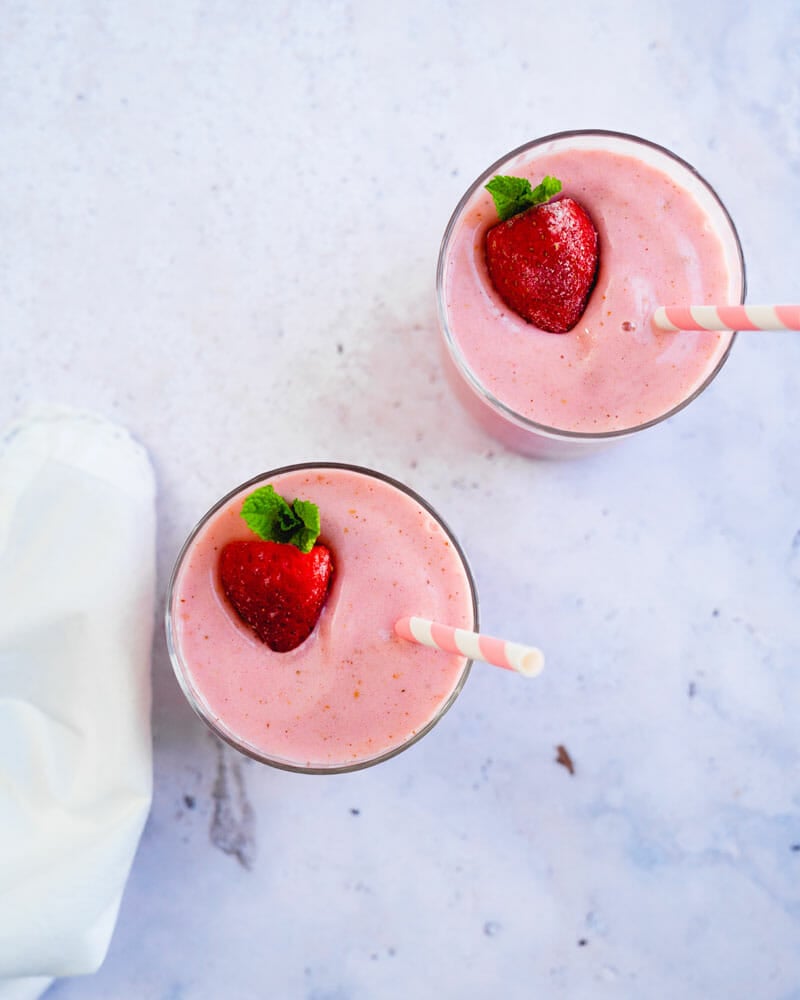 Delicious strawberry smoothie