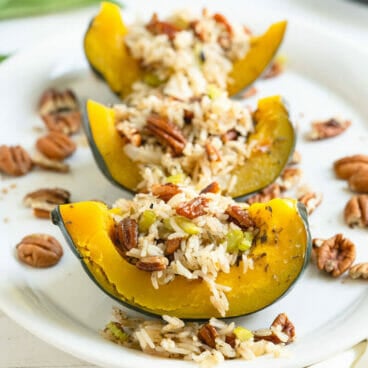 Vegetarian stuffed acorn squash, Instant Pot acorn squash